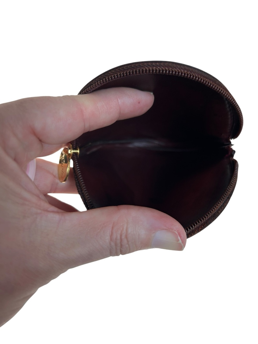 Vintage Cartier Must de Cartier Bordeaux Leather Round Coin Purse Luxury - Picture 7 of 9